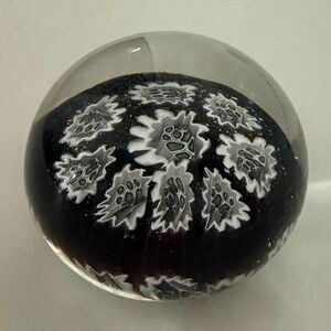 Vintage Murano Art Glass Millefiori Floral Paperweight 2" - Mint Condition